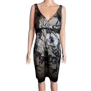 Jones New York Silk Floral Sleeveless Baby Doll Empire Waist Cocktail Dress 14P